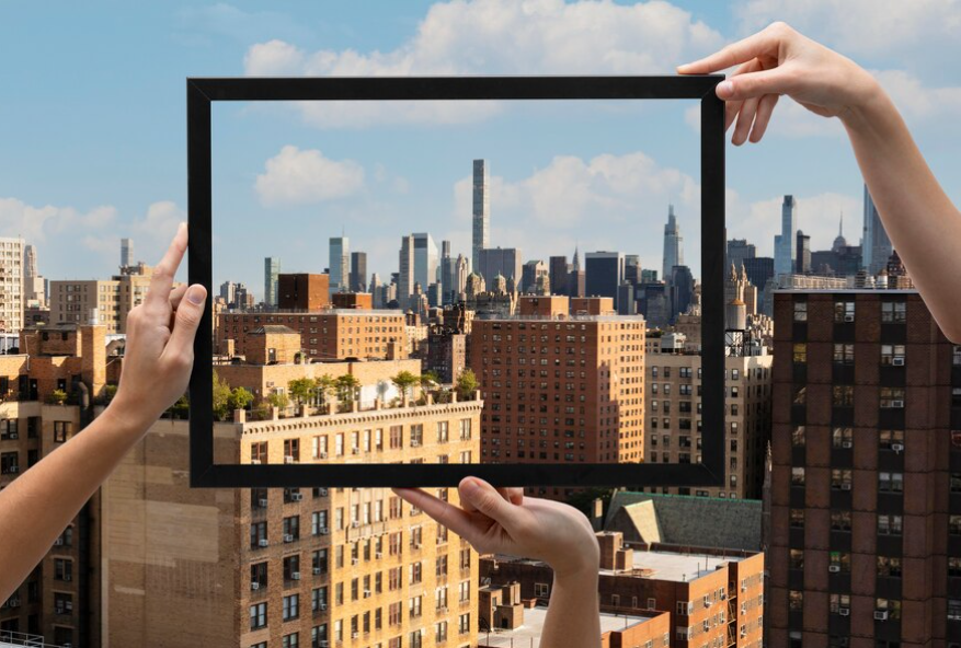 Beautiful landscape contained in a photo frame